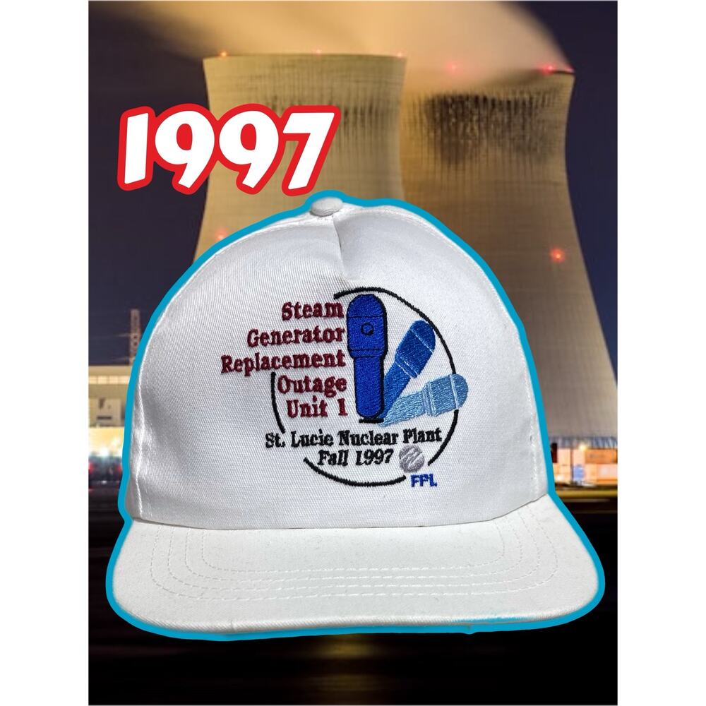 Vintage FPL Saint Lucie Nuclear Power Plant Operations 1997 white hat USA Made